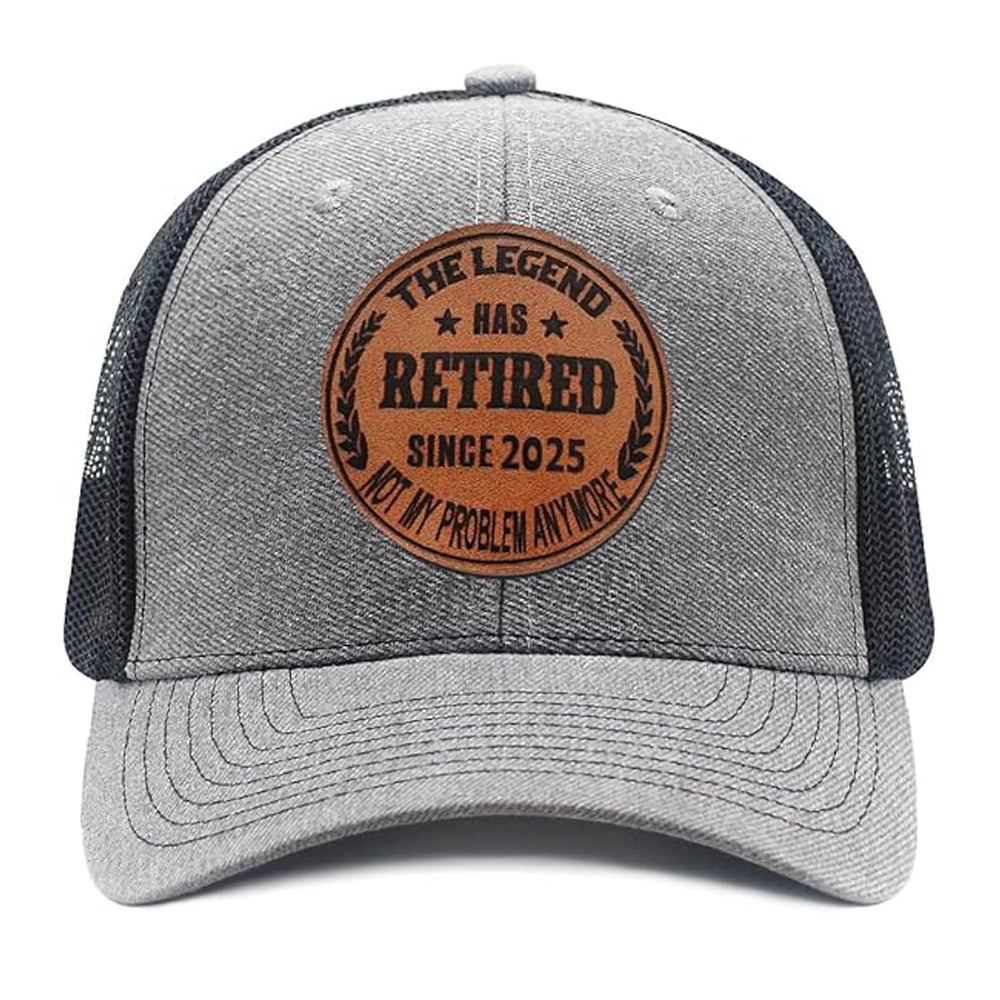 The Legend Has Retired Since 2025 Leather Patch Hat Adjustable Baseball Caps Trucker Hats Retirement Gifts Men Women