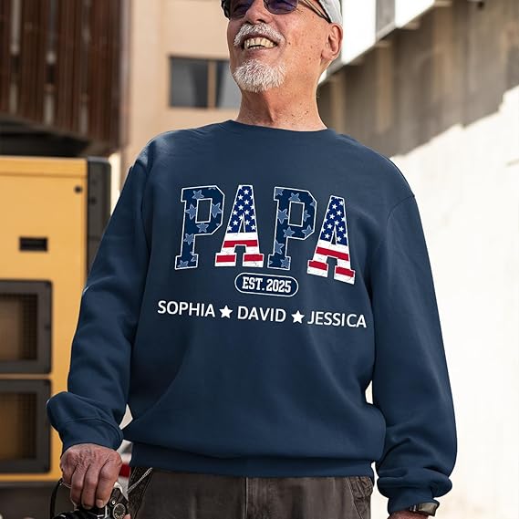 Personalized Dad Shirts Custom Dad Est Shirt with Kids Names Grandpa Papa Shirts Birthday Fathers Day Shirt for Daddy