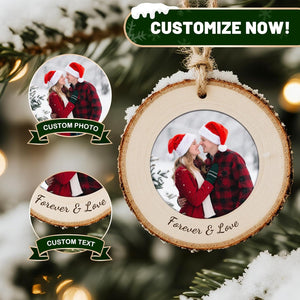 Personalized Christmas Ornaments with Photo - Custom Wooden Family Picture Christmas Ornament 2025 for Christmas Tree, Perfect Keepsake Gift for Family, Dad, Mom, Him, Her, Couple, Kids