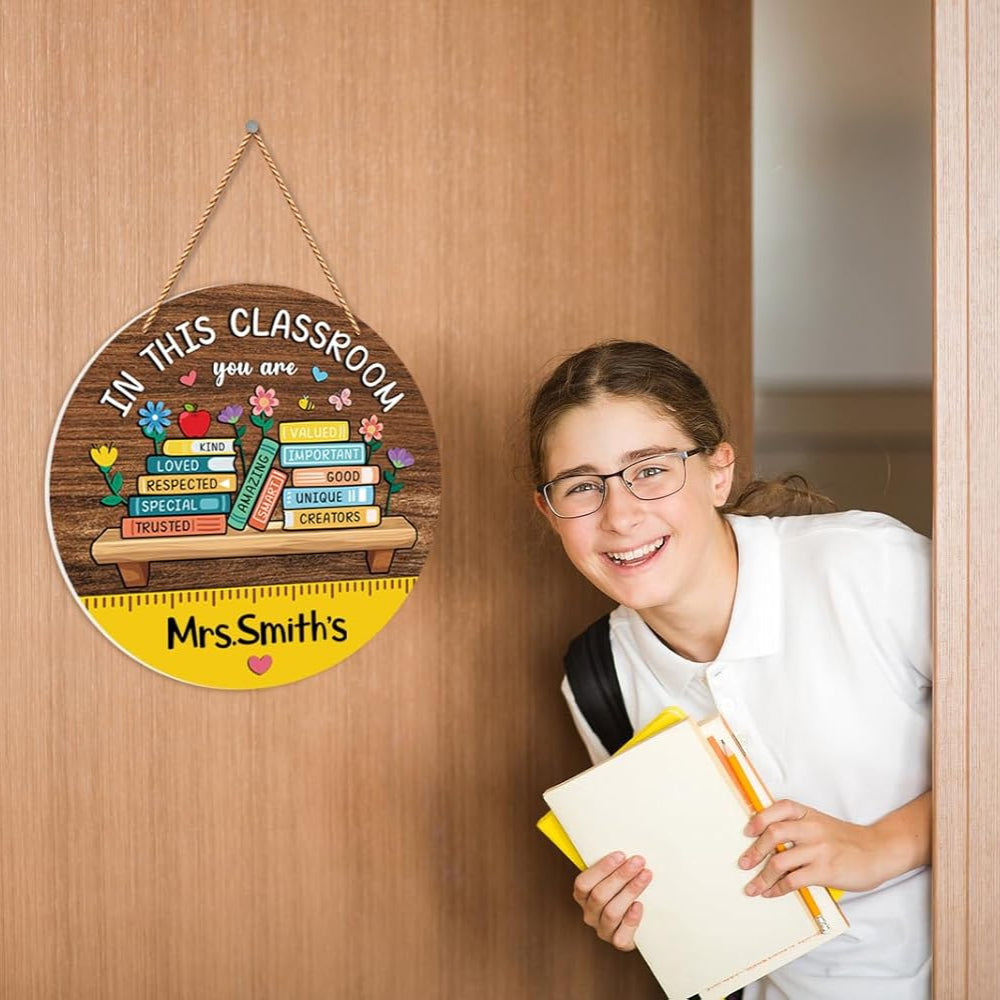 Personalized Teacher Door Sign in This Classroom You are Teacher Door Signs Classroom Welcome Wreath Personalized Teacher Wall Decor Sign Back To School Gifts for Teachers Must have