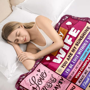 Gifts for Wife TO MY WIFE Blanket Wife Birthday Gift Ideas Wife Gifts from Husband Anniversary Birthday Gifts for Women Wife Blanket Gifts for Mothers Day Christmas Valentines Day Birthday