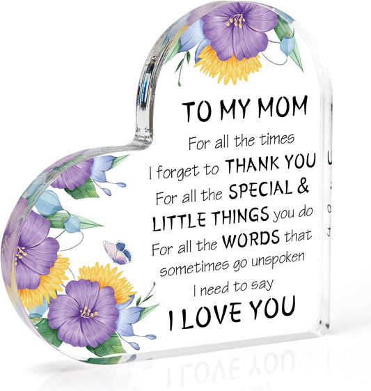 Mother's Day Gifts for Mom from Daughter Son, Mom Gifts, Mom Birthday Gifts, Presents for Mom, Mom Day Gift Ideas Acrylic Desk Decor, Mom Gifts for Christmas Thanksgiving Valentines Cool Gifts for Mom