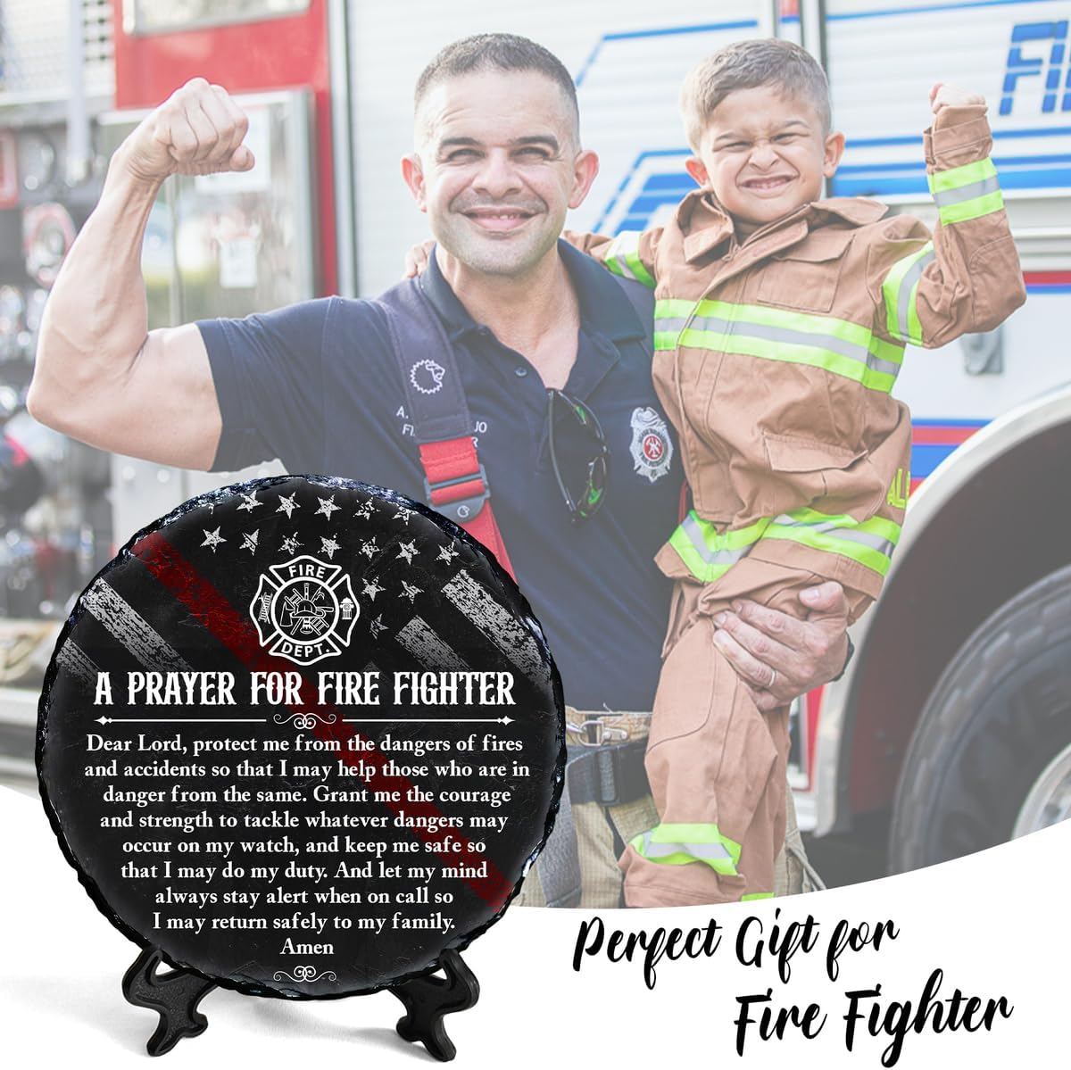 Firefighter Gifts - Fire fighter Gifts Men - Fire Department Gifts - Cool Firefighter Gifts - Firefighter Graduation Gifts (Prayer for FireFighter)