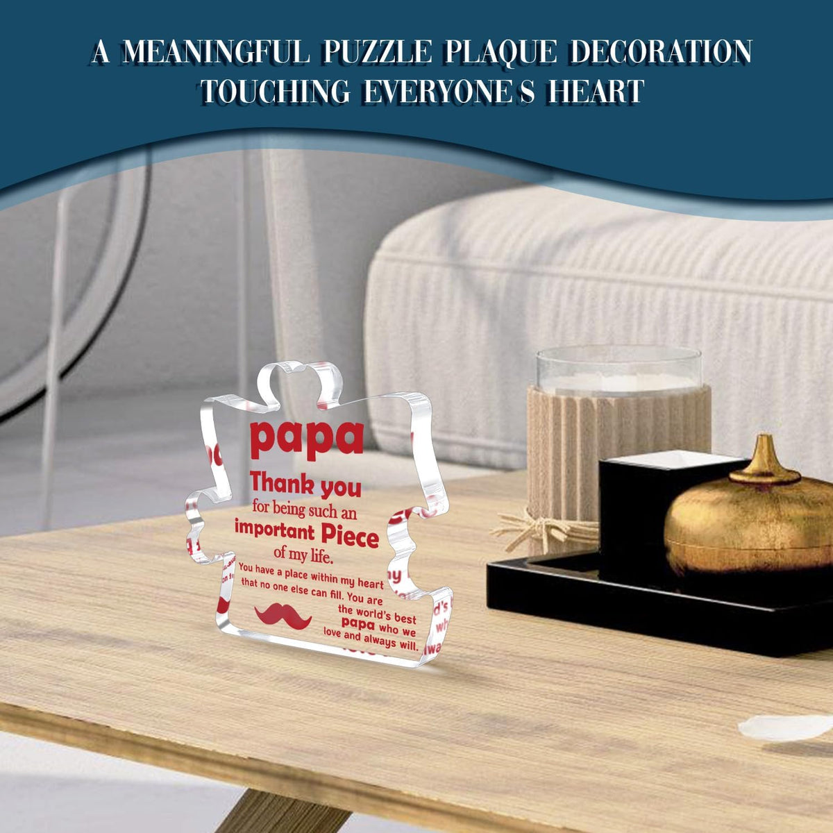 Fathers Day Papa Grandpa Gifts Grandfather Father's Day Birthday Gifts from Grandkids, Papa Grandparents Gift from Granddaughter Grandson, Granddad Grandfather Papa Acrylic Plaque Desk Decoration Sign