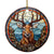 Christmas Ceramic Christmas Ornament - Stained Glass Themed Reindeer Design - Gift for Reindeer Lover