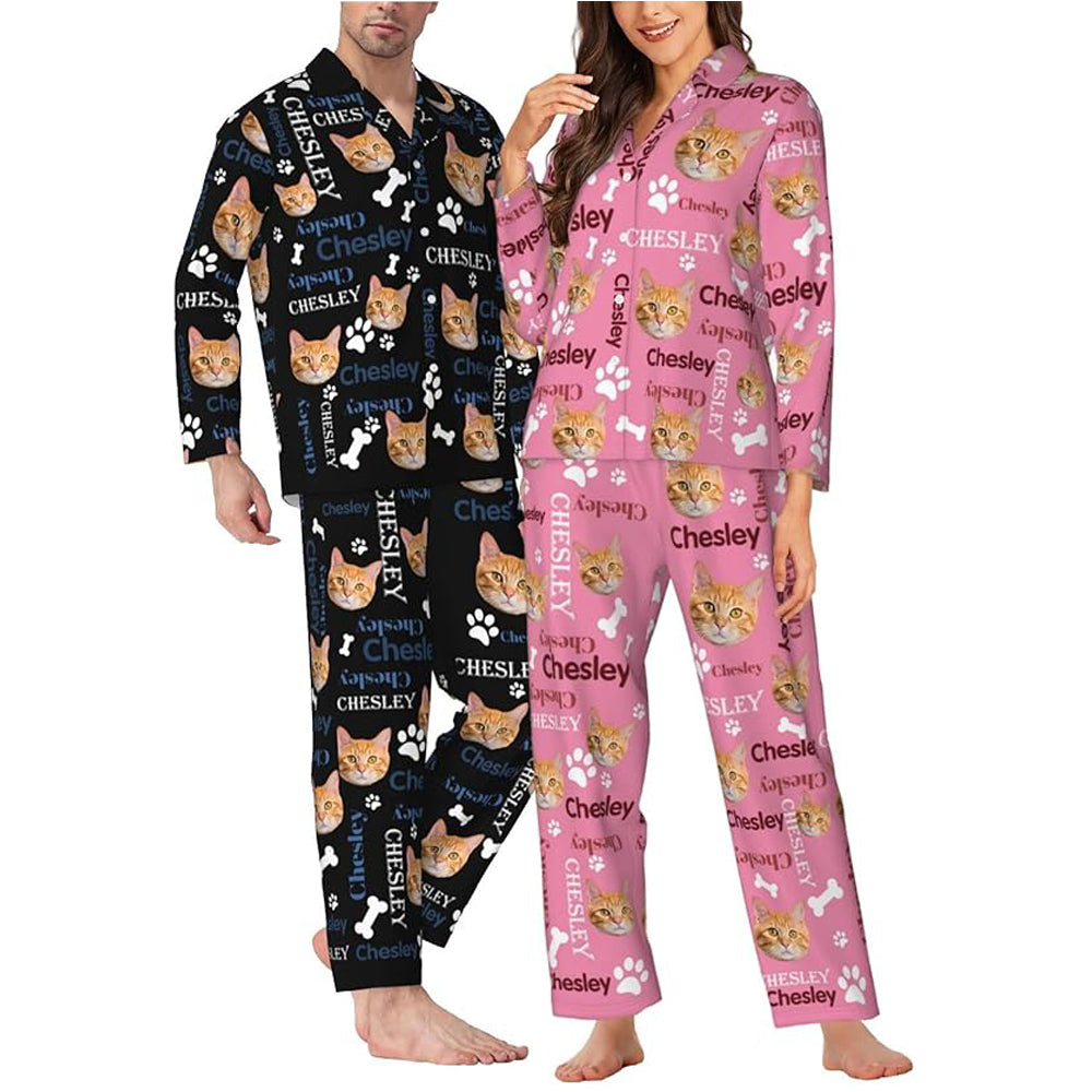 Personalized Pajamas Custom Face Pajama Pants for Men Women Customized Funny Sleepwear With Pet Photo Christmas Couple Gift