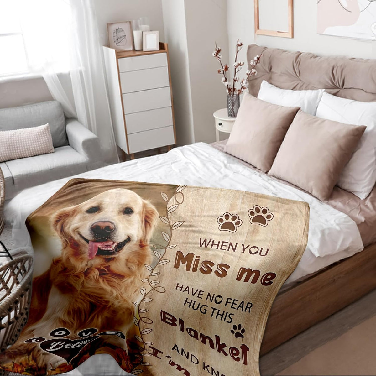 Pet Memorial Blanket Gift - Personalized Dog Memorial Blankets, Pet Sympathy Gifts for Loss of Dogs for Pets Lovers, Dog Bereavement Passing Away Gift, Custom Dogs Blanket