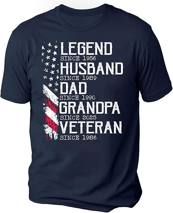 Legend Veteran Personalized Grandpa Shirts, Dad 4th of July Shirt, American Flag Tee for Men, USA T-Shirt, Gift for Independence Day