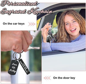 Personalized Picture Keychain - Customized Engraved Keychains with Photo Text, Personalized Gifts for Men Women Lovers