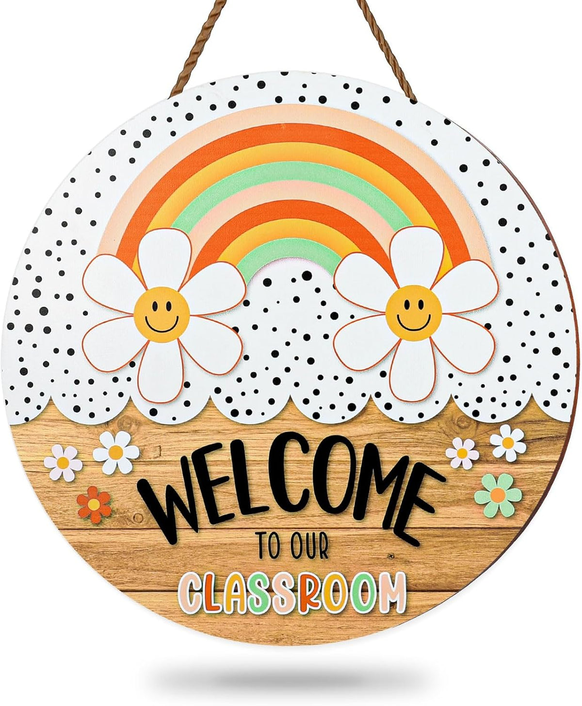 Welcome Sign Back to School Teacher Door Sign Welcome to Our Classroom Door Hanger Wreath for First Day of School Bulletin Board Window Wall Decor