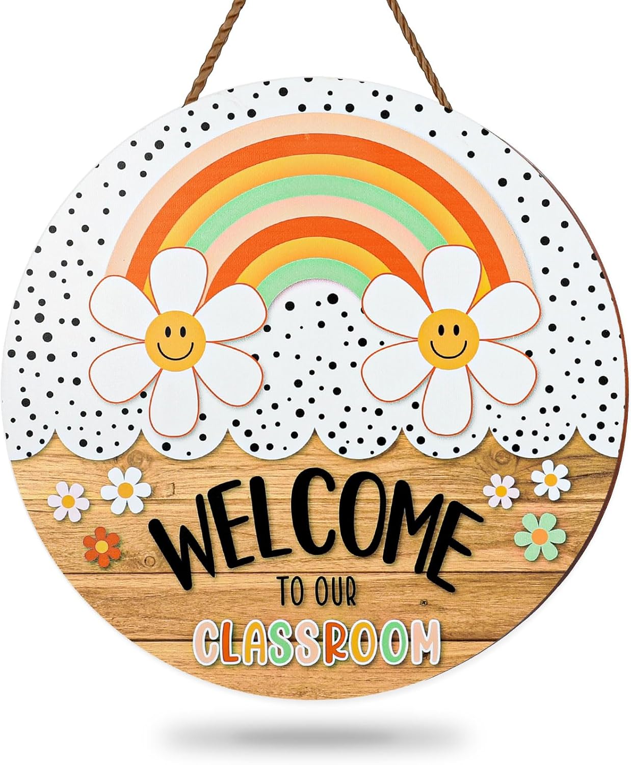 Welcome Sign Back to School Teacher Door Sign Welcome to Our Classroom Door Hanger Wreath for First Day of School Bulletin Board Window Wall Decor