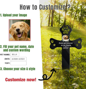 Custom Pet Grave Markers -Dog Grave Markers Outdoor Pet Grave Markers Cat Grave Markers for Cemetery Dog Tombstones for Graves Outdoor Dog Memorial Gifts for Loss of Dog
