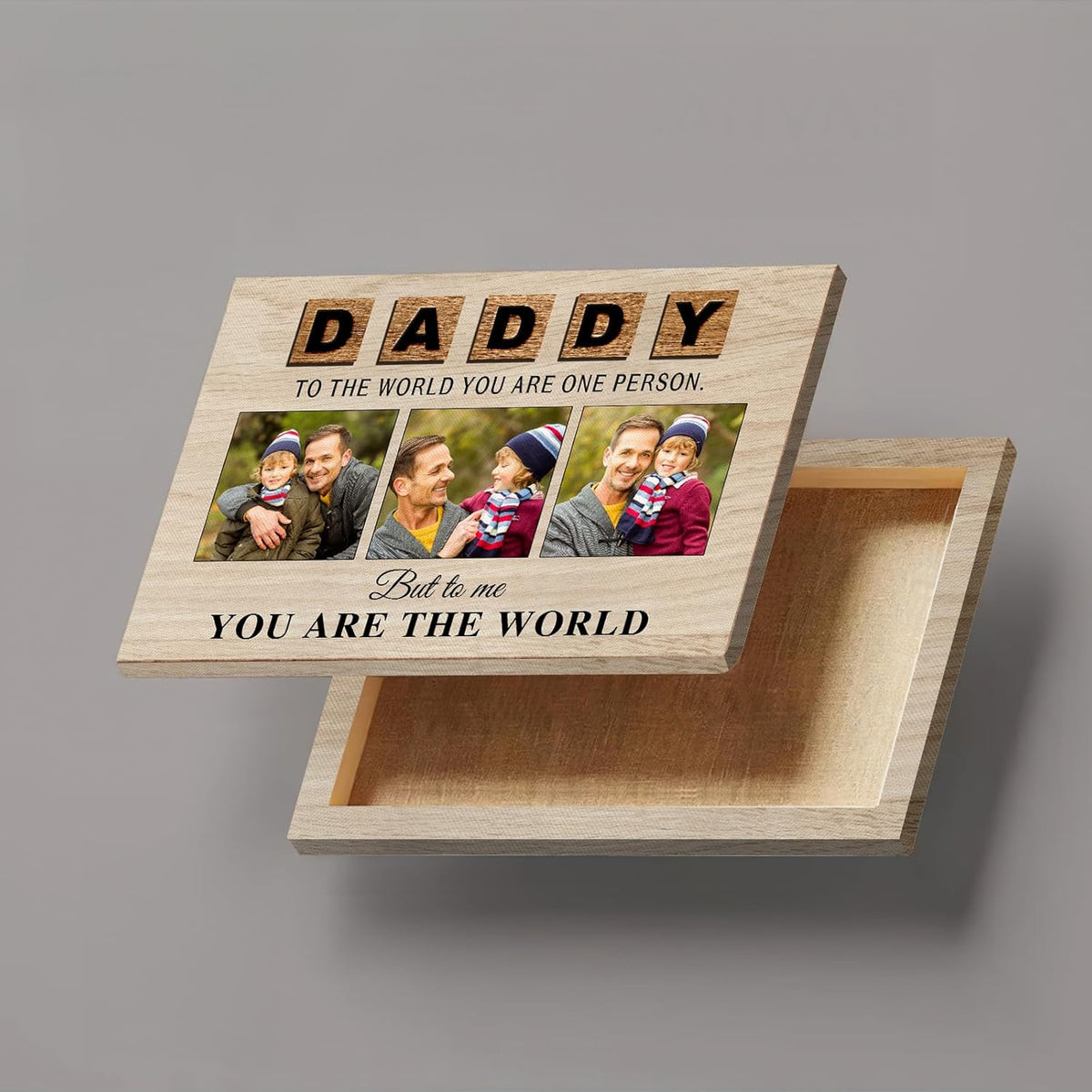 Personalized Gifts for Fathers Day from Daughter Son, Canvas Prints with Your Photos Custom Dad Picture Frame Family Wall Art Decor New Dad Gifts for Papa Grandpa