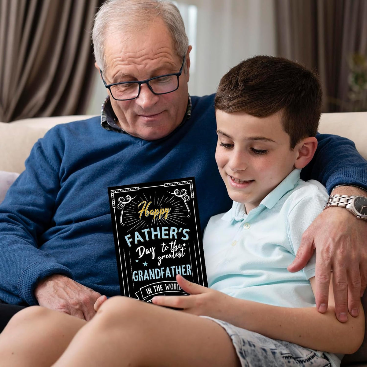 Funny Grandpa Fathers Day Card,Unique Fathers Day Card Gifts for Grandpa,Happy Father's Day Cards from Grandson Granddaughter Kids