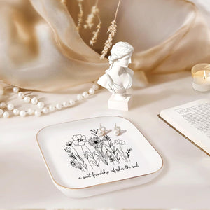 A Sweet Friendship Refreshes The Soul - JewelryTray,Friendship Gifts for Women,Bible Verse Jewelry Dish,Christian Gifts Jewelry Dish,Best Friend Birthday Gifts for Women