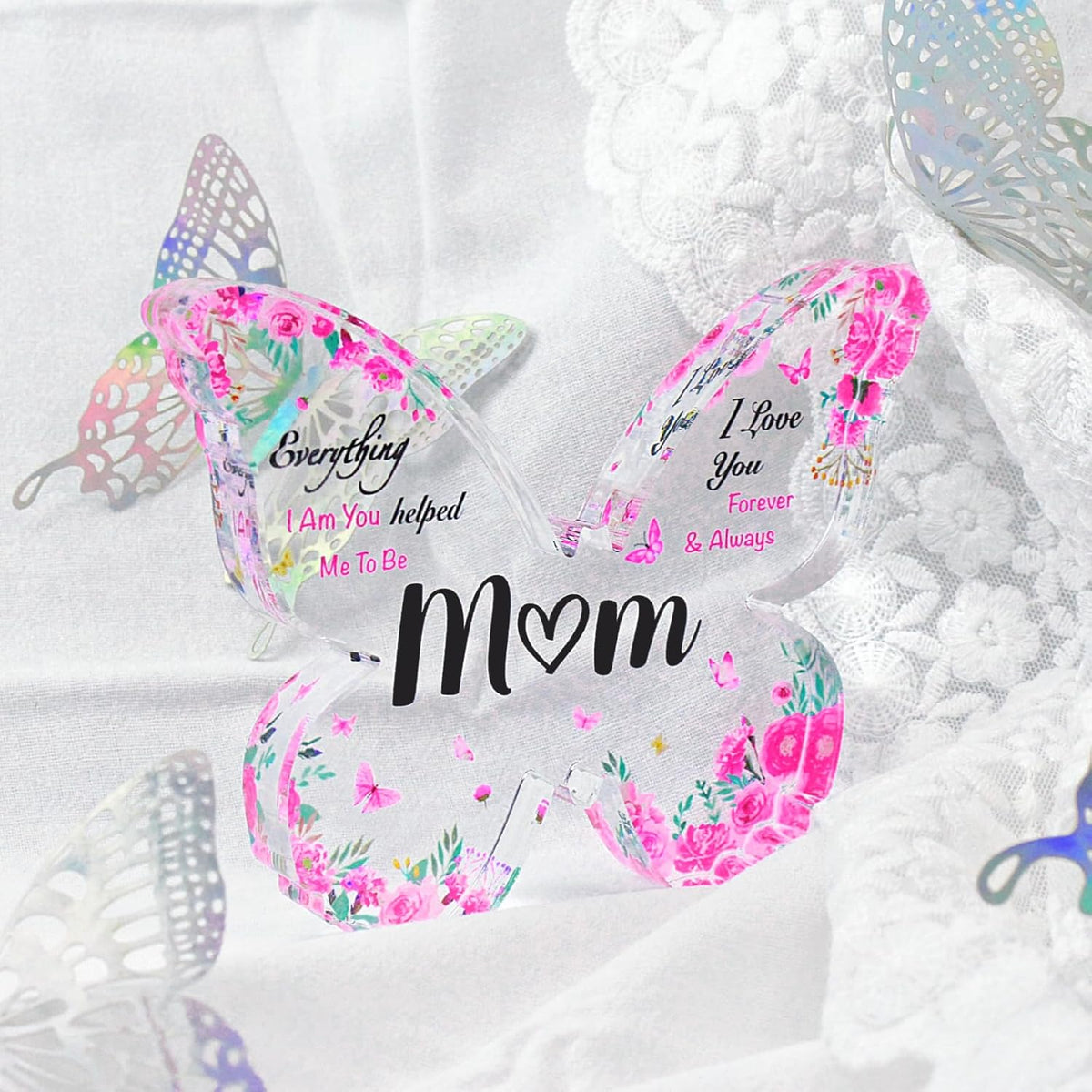 Mothers Day Gifts for Mom - Engraved Butterfly-Shaped Acrylic Plaque Decor - Mom Birthday Gifts from Daughter Son - Perfect Birthday Christmas Mothers Day Gifts for Mom, Ideas