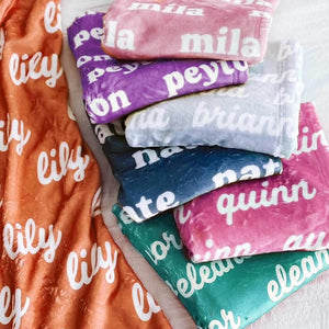Personalized Baby Blanket with Name Custom Blanket with Letter Words Soft Plush Flannel Throw Blanket for Baby Kids Adults Friends Families