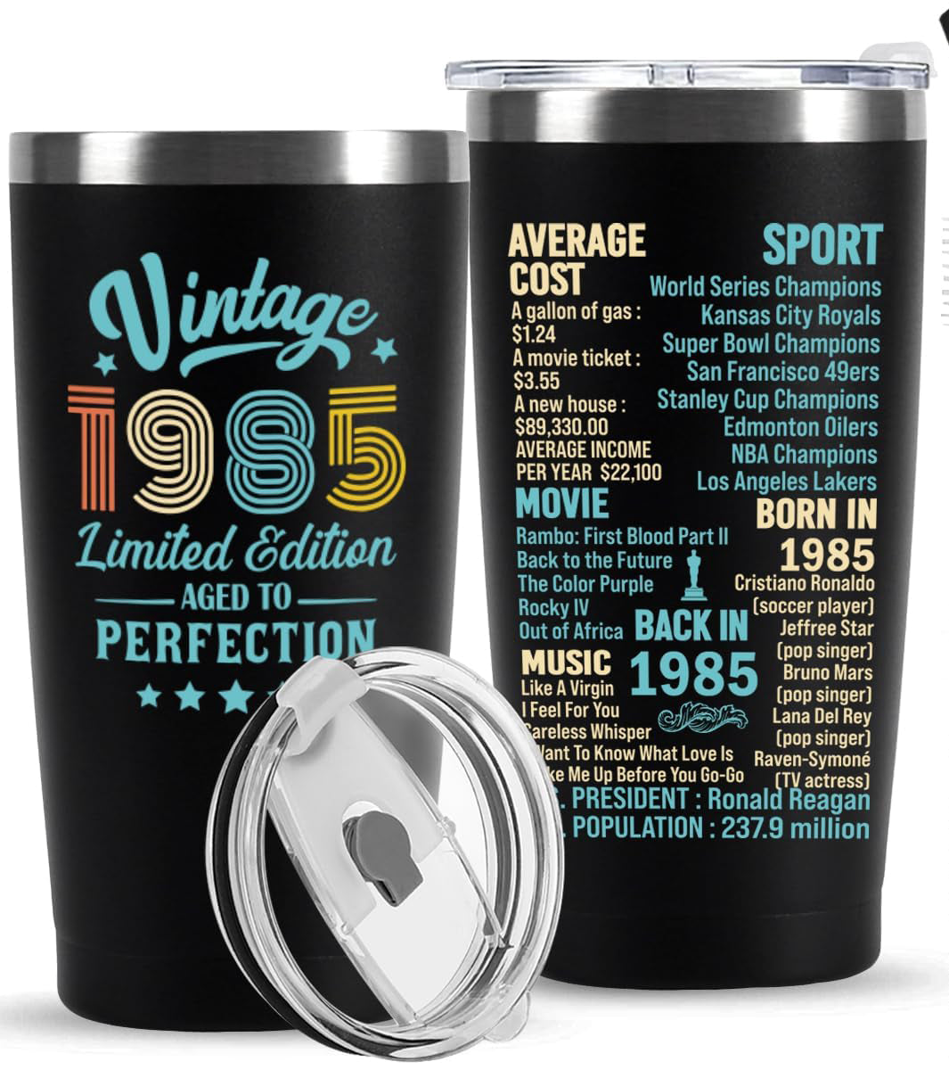 50th Birthday Gifts for Men Women, 50 Year Old Gifts Idea for Him Her,Custom Birthyear 1965 1965 1955 1645 Gift for Woman Man in Their 50s Back in 1975 Year Tumbler, Turning 50 Birthday Present