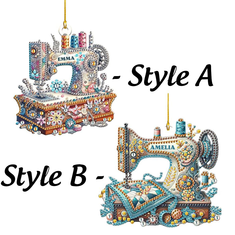 Custom Name Gifts For Sewing Lover Personalized Acrylic Christmas Ornament Sewing Machine Christmas Ornament , Sewing Machine Ornament for Christmas Tree, Sewing Lovers Gift for Quilter