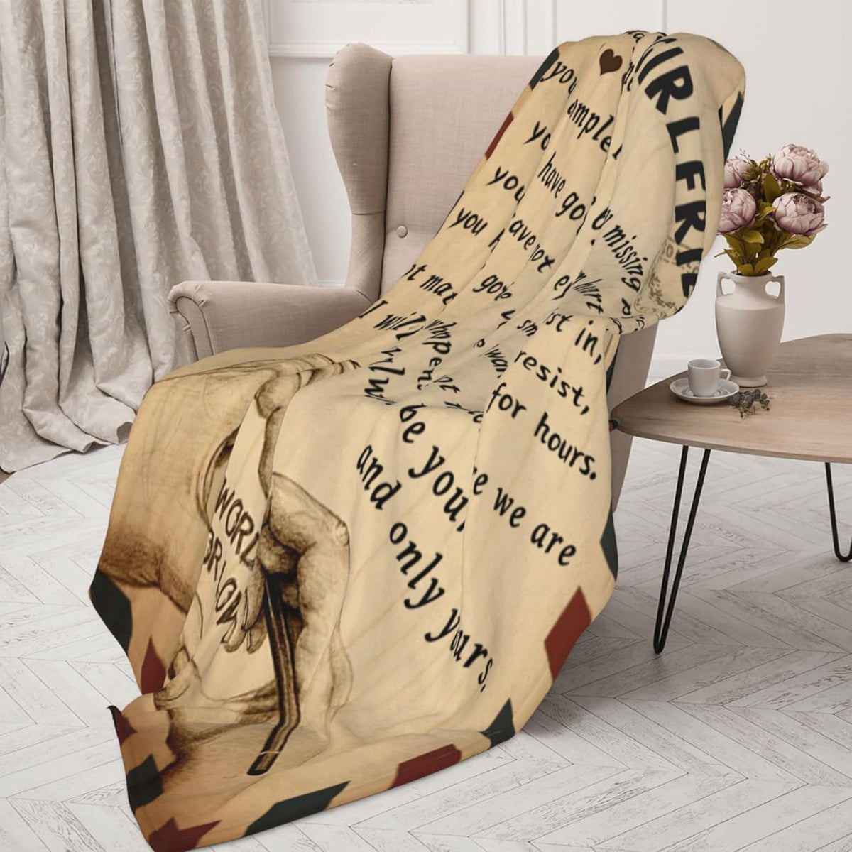 Gifts for Girlfriend to My Girlfriend Blanket Romantic Gifts for Her I Love You Throw Blankets Birthday Anniversary Blankets for Bed Sofa