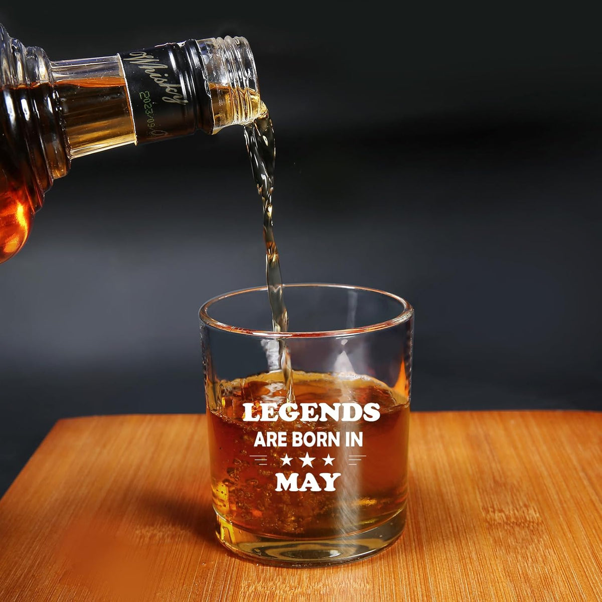 Legends Are Born In May Custom Month Whiskey Glass, Birthday Gifts, May Birthday Gifts for Men Dad Husband Grandpa Uncle Coworkers