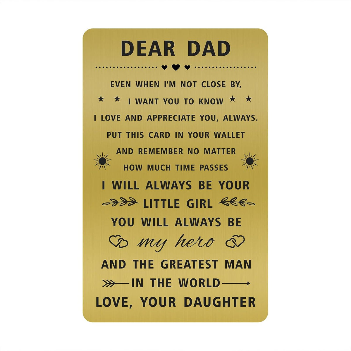 Dad Father Day Gifts from Daughter, Happy Birthday Wallet Card for My Daddy, Personalized Long Distance Hero Dad Gifts, I love You Father Present Men, Easter