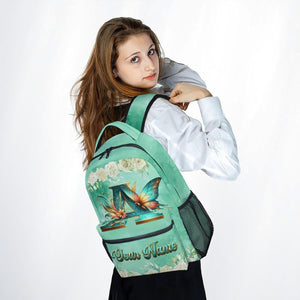 Girls Backpack - Personalized Butterfly Backpacks with Name/Initials for Kids Toddlers - Custom Bookbag Gifts for Daughter/Child - Lightweight School Bag for Kindergarten/Preschool/Elementary
