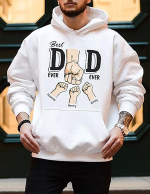 Best Dad Ever Ever - Family Personalized, Custom Unisex T-Shirt, Personalized Dad Grandkids with Name Shirt