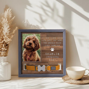 Custom Photo Pet Loss Sign, Collar Frame, Personalized Pet Memorial Sympathy Gifts For Dogs, Cats, Loss Of Dog, Dog Memorial Picture Frame, Pet Loss Sympathy Gift, Pet Loss Gifts