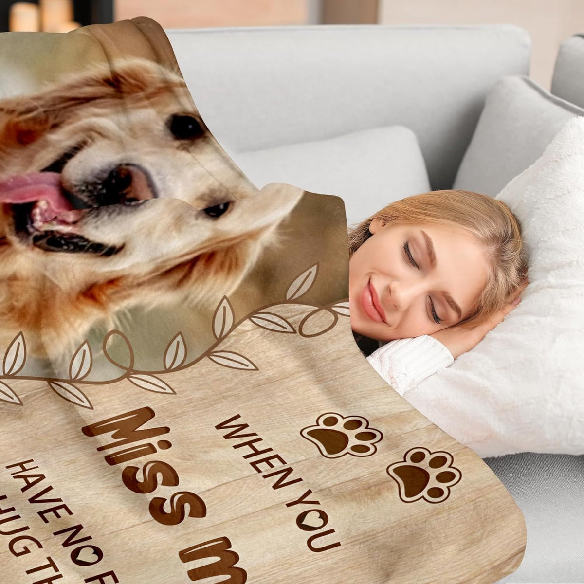 Pet Memorial Blanket Gift - Personalized Dog Memorial Blankets, Pet Sympathy Gifts for Loss of Dogs for Pets Lovers, Dog Bereavement Passing Away Gift, Custom Dogs Blanket