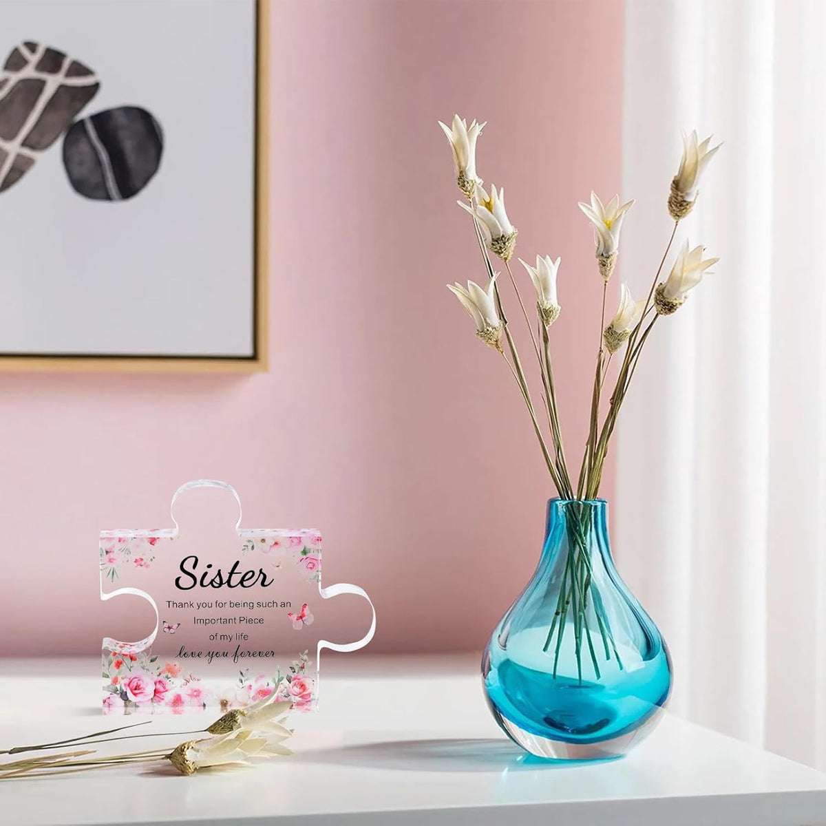 Gifts for Sister Mothers Day, Sister Gifts from Sisters, Engraved Acrylic Block Puzzle