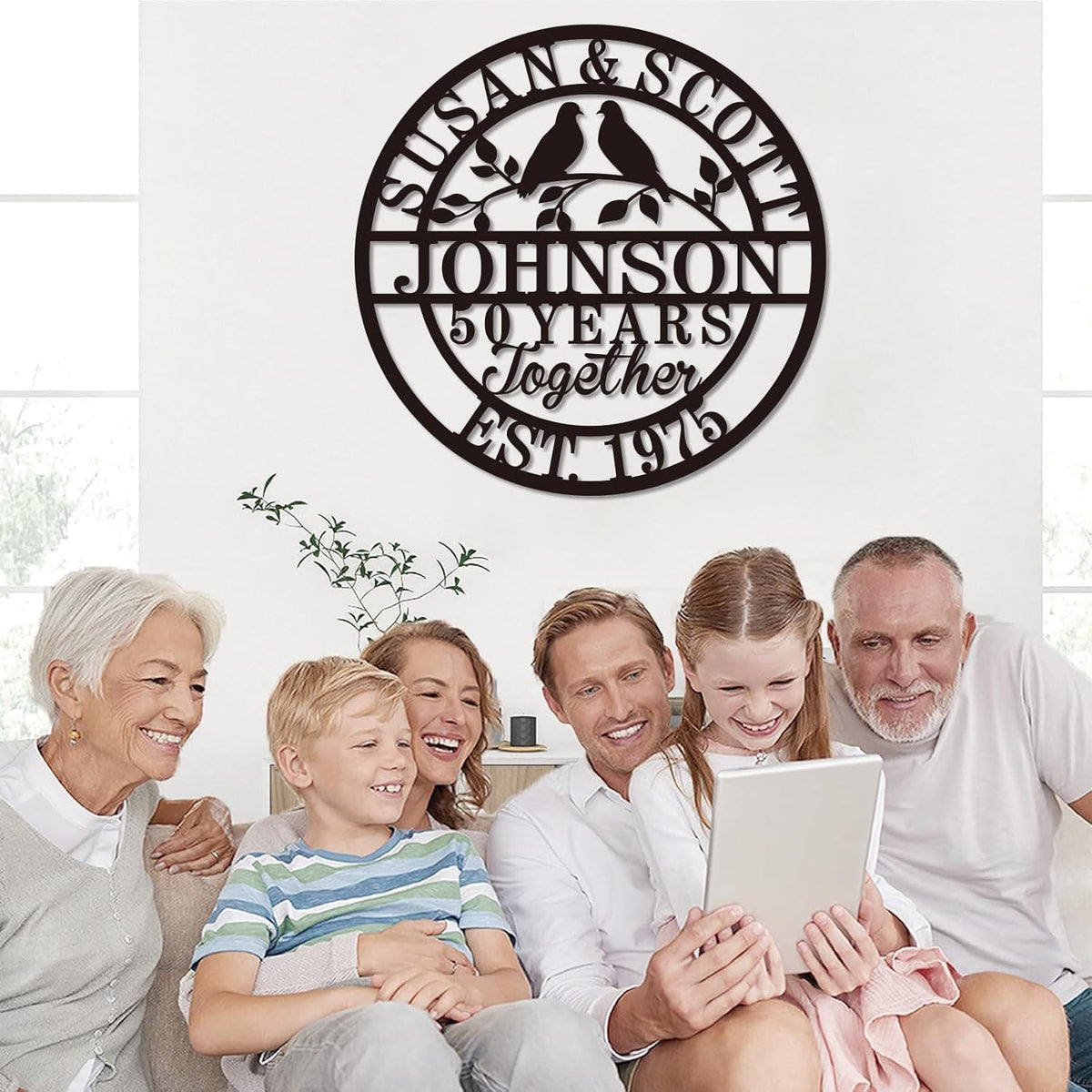 Personalized Wedding Anniversary Sign Gifts, Custom 50th 40th 65th 60th 25th 70th Anniversary Metal Sign, Wedding Gifts for Couples, Custom Name Sign, House Warming Gifts New Home