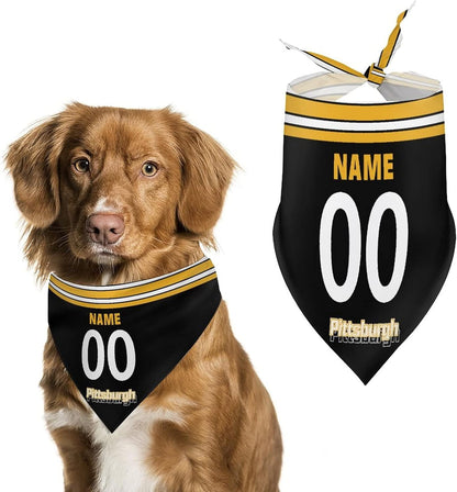 Pitsburgh Custom Dog Bandana Pet Gear Select Any Name Any Number Gifts for Dogs Cats
