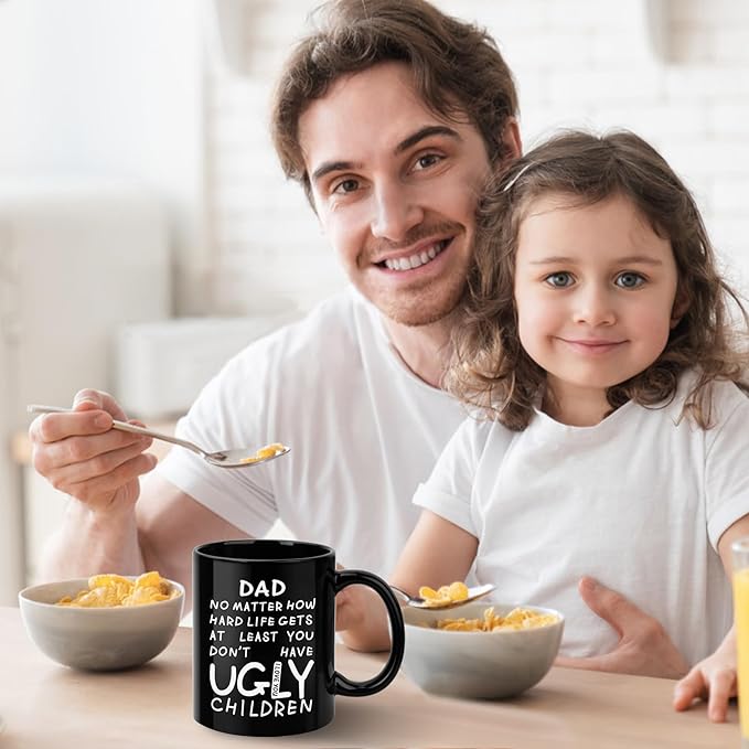 Fathers Day Dad Gifts from Daughter Son Wife, Funny Coffee Mug for Dad,Unique Fathers Day Present Idea for Daddy Husband Men Him,Heartwarming Retirement Anniversary Birthday Gifts for Papa Stepdad