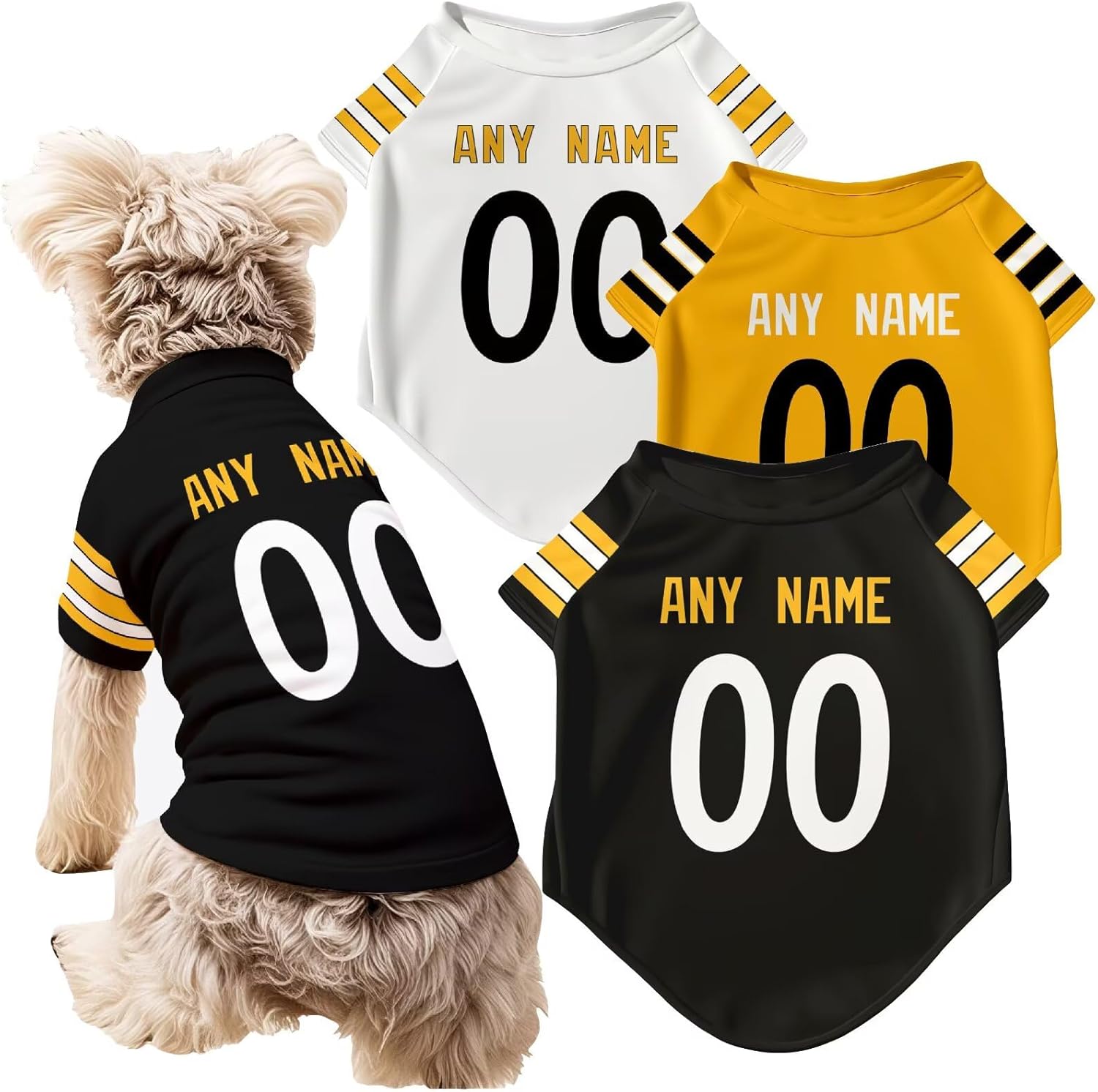 Pittsburgh Dog T-Shirt Jersey Style Pet Clothes Custom Name and Number Gifts