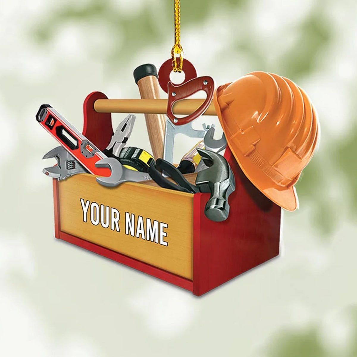 Custom Tool Box Acrylic Flat Ornament, Personalized Tool Chest Christmas Ornament, Tools Garage Ornament, Mechanic Christmas Ornament, Contractor Ornament, Mechanic Repair Shop Decor