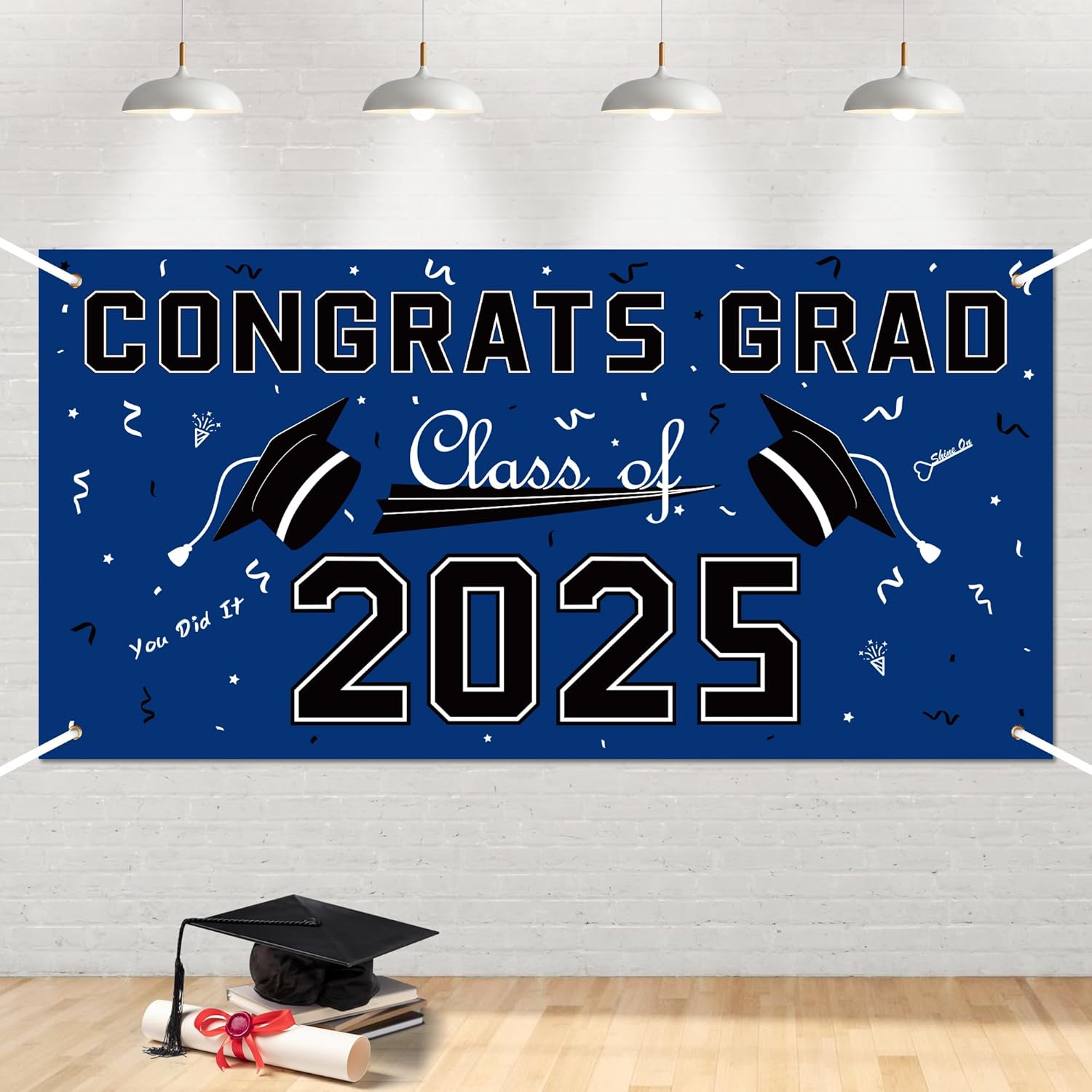 Graduation Decorations 2025 - Graduation Backdrop - Graduation Party Decorations - Congrats Grad Banner - Graduation Decorations Class of 2025,Graduation Party Favors Supplies Yard Sign