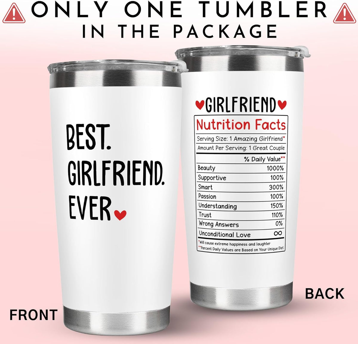Gifts for Girlfriend - Gift Ideas for Her - Girlfriend Gifts for Women, Couple - Anniversary, Birthday, Valentines, Christmas Gift Ideas - Romantic Love for Her- 20 Oz Stainless Steel Tumbler