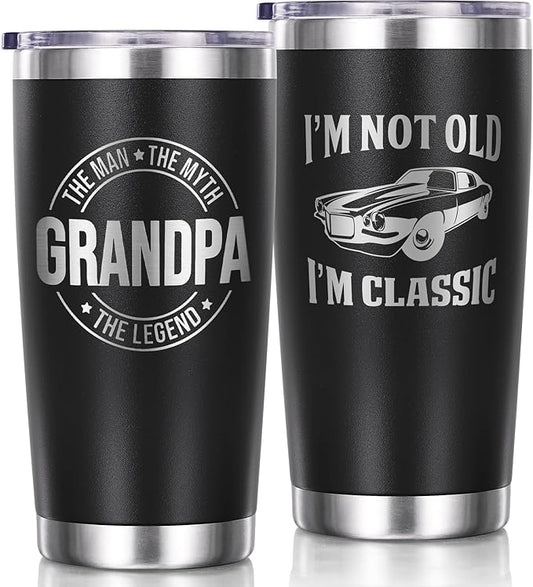 Gifts for Grandpa, Fathers Day Grandpa Gifts for Grandfather Men from Granddaughter, Grandson, Grandkids, 20 OZ Tumblers