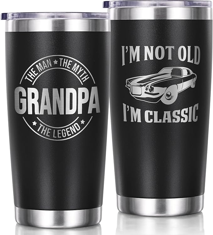 Gifts for Grandpa, Fathers Day Grandpa Gifts for Grandfather Men from Granddaughter, Grandson, Grandkids, 20 OZ Tumblers