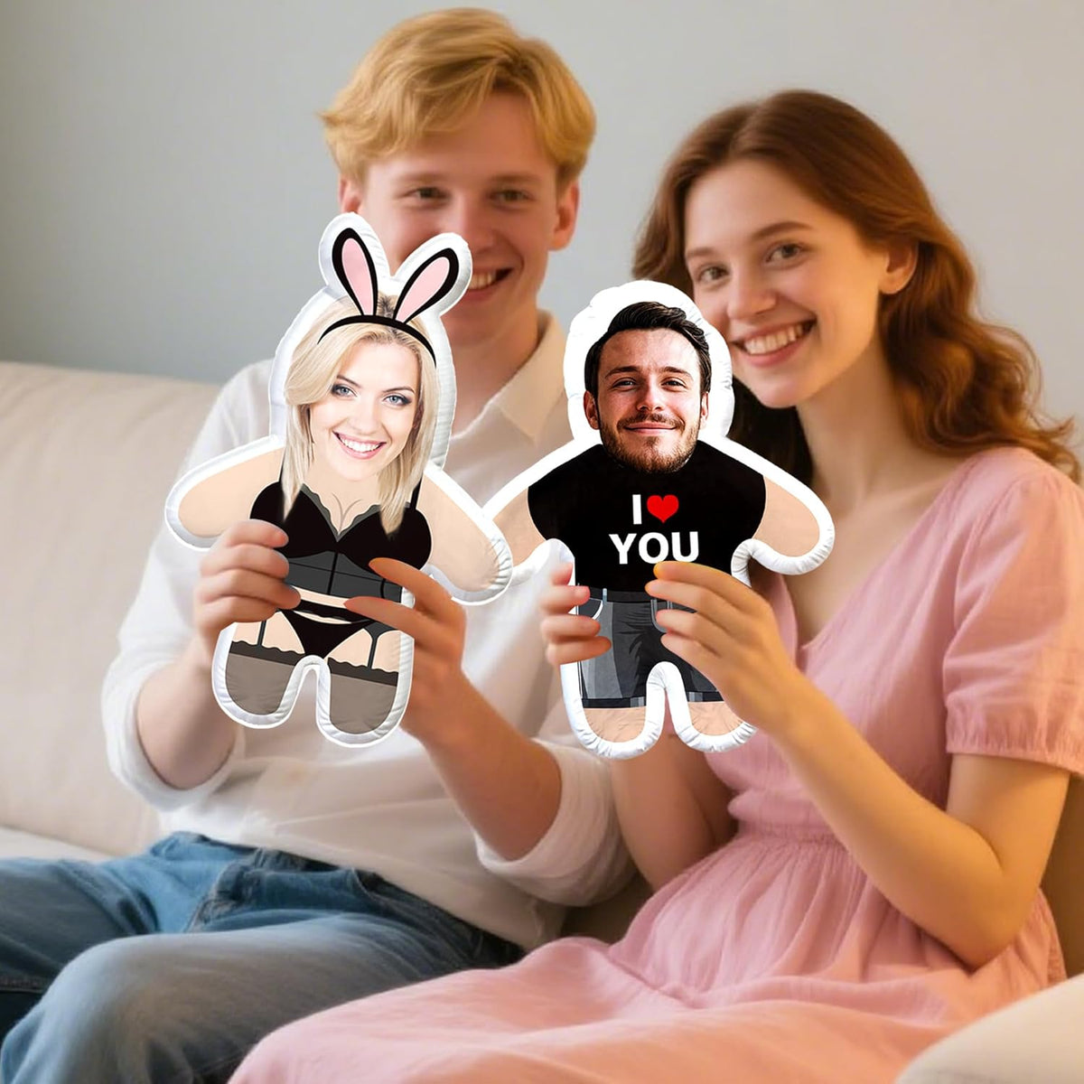 Personalized Photo Couple Pillow, Custom Face Picture Pillow, Boyfriend Birthday Gift, Valentine's Day Pillows, Personalized Valentine Gift, Couple Gifts