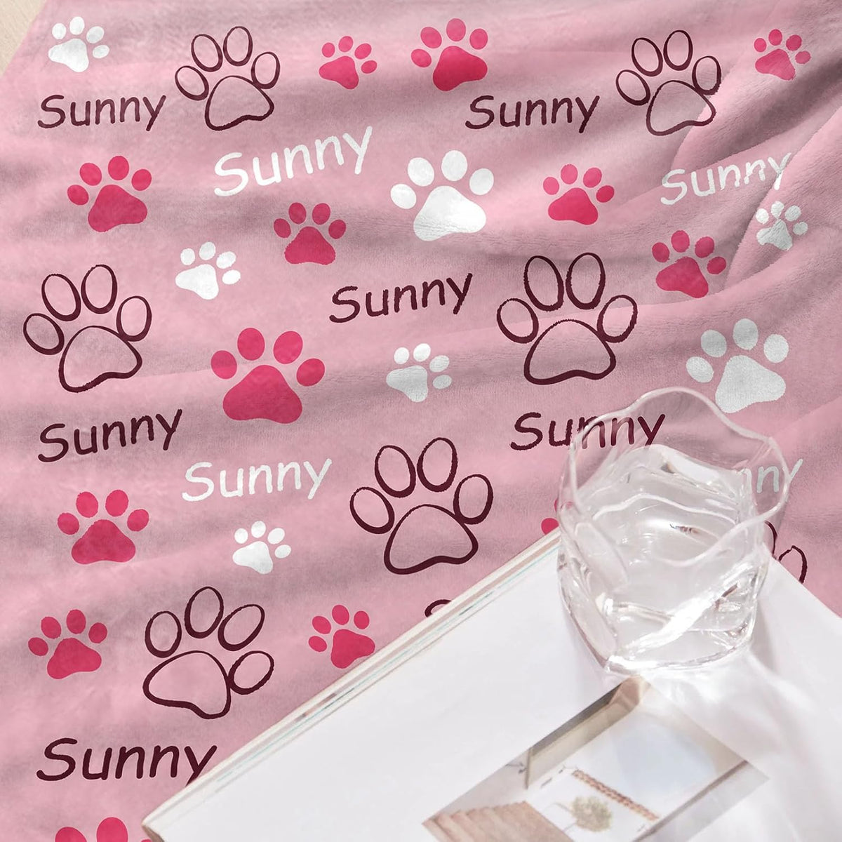 Personalized Dog Blanket, Customized Pet Blankets with Name Picture, Throw Blanket for Small Medium Large Dog Puppy Cat