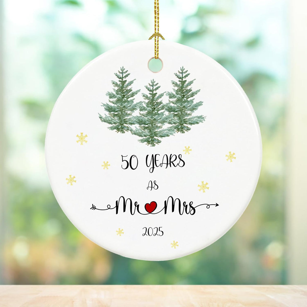 First Christmas Married Custom Years as Mr&Mrs Ceramic Newlywed Keepsake, Mr & Mrs Christmas Ornament, Wedding, Christmas Decoration
