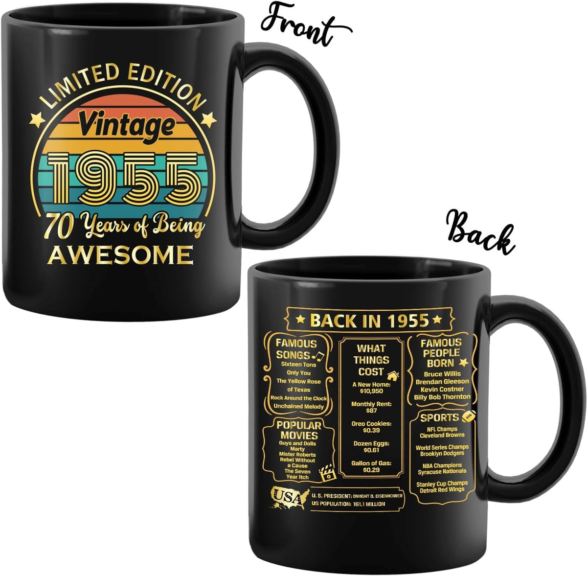 70th Birthday Gifts for Women Men, 70th Birthday Gifts for Him, 1955 Birthday Gifts for Women Men, 70 Years Old Gifts, 1955 Birthday Gifts for Her Him, 70th Birthday Presents Coffee Mug