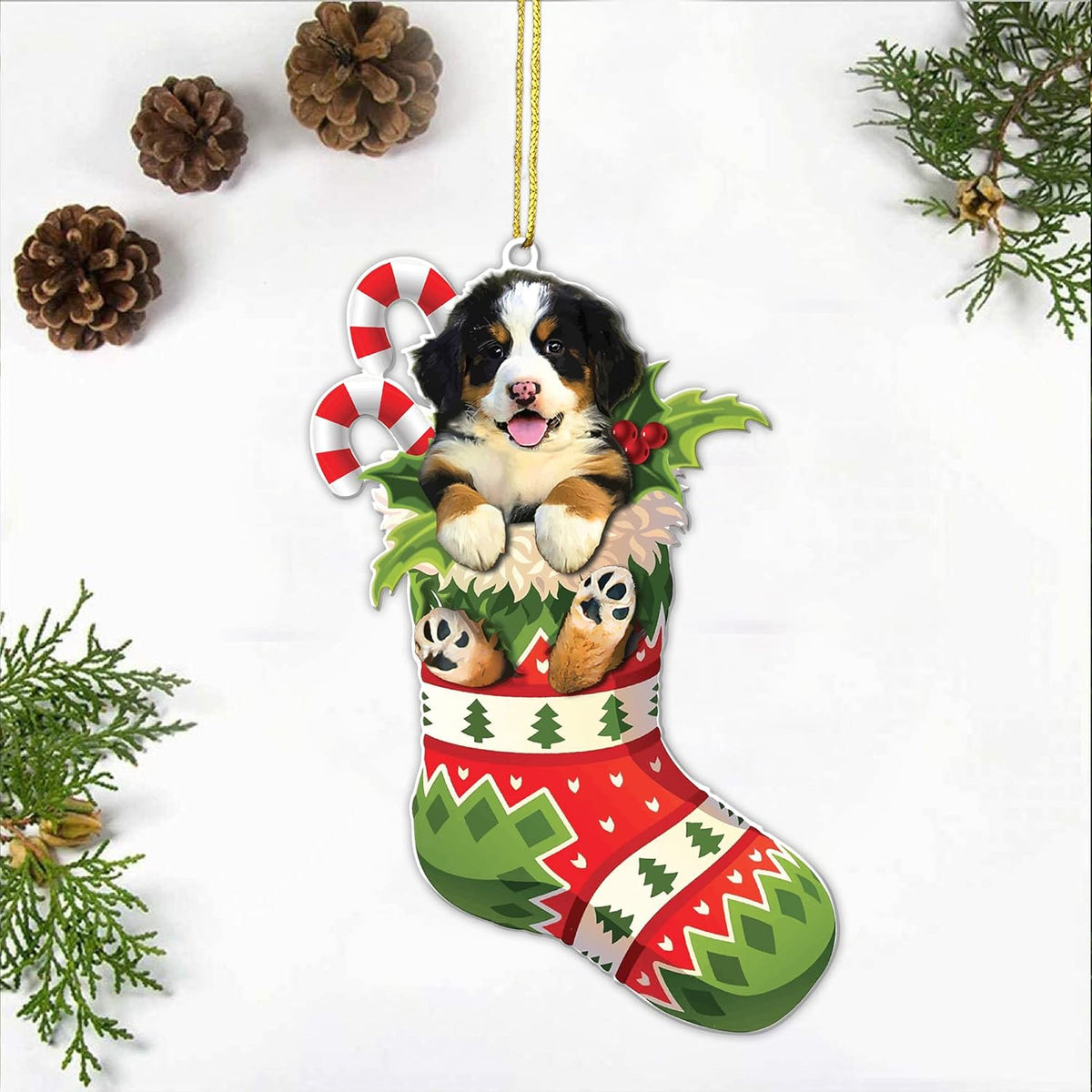 Dog Christmas Tree Ornament - Dog Lovers Gift Idea Xmas Decor - Cute Dog Christmas Tree Sock