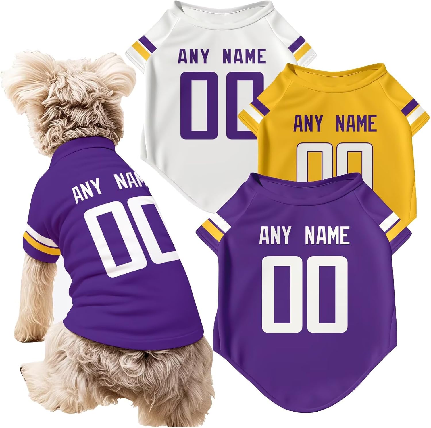 Minnesota Dog T-Shirt Jersey Style Pet Clothes Personalized Custom Name and Number Gifts
