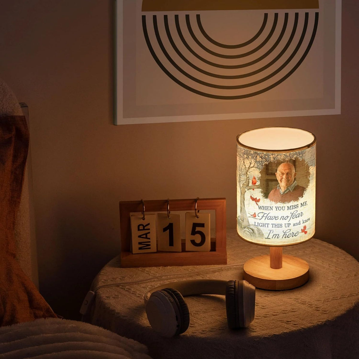 Light This Up I'm Always With You - Personalized Photo Fabric Lamp, When You Miss Me Have No Fear Light This Up and Know I'm Here Fabric Lamp, Personalized Sympathy Lamp for Loss of Loved One