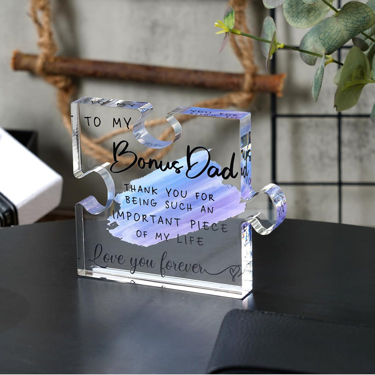 Step Dad Gifts from Daughter Son Bonus Dad Gifts Best Step Dad Gifts Fathers Day for Stepfather Bonus Fathers Bonus Dad Christmas Birthday Thanksgiving Gifts Card Acrylic Plaque Keepsake Present