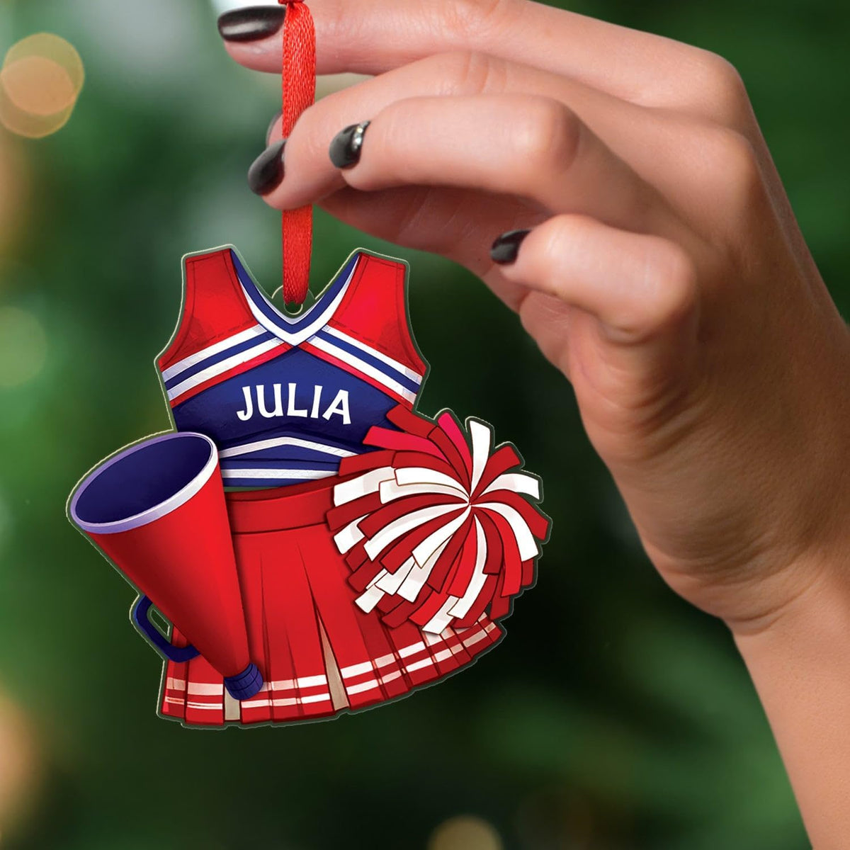 Personalized Cheerleader Acrylic Ornament Gift for Cheerleading Lovers Girl Daughter, Cheerleading Shaped Christmas Keepsake Ornament 2025, Cheer Xmas Tree Decor, Custom Name Cheerleaders Ornaments