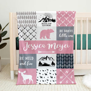 Personalized Baby Blankets for Boys Girls, Custom Flannel Blanket with Name Customized Christmas Birthday Gifts for Kids Teens